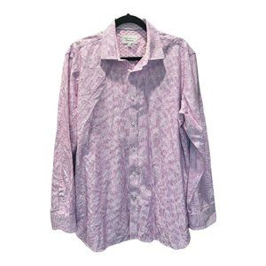 Ted Baker Endurance‎ Mens 34/35 (Neck 17) Pink Floral Long Sleeves Dress Shirt